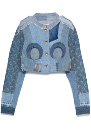 Marine Serre denim cropped jacket - Blue
