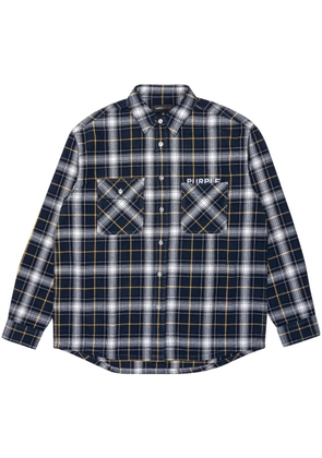 Purple Brand check-print cotton shirt - Black