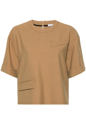 Viktor & Rolf Suiting twill-weave T-shirt - Brown