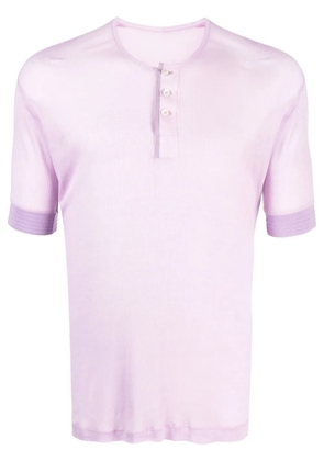 Maison Margiela button-fastening T-shirt - Purple