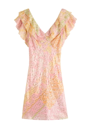 NEVER FULLY DRESSED Tilda printed chiffon mini dress - Pink