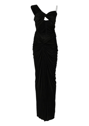 Costarellos glossy jersey gown - Black