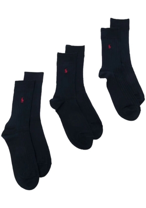 Polo Ralph Lauren embroidered-logo sock set - Blue