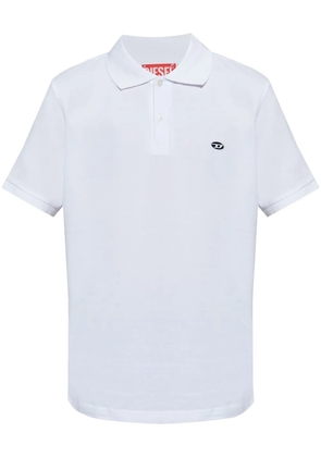 Diesel logo-appliqué cotton polo t-shirt - White