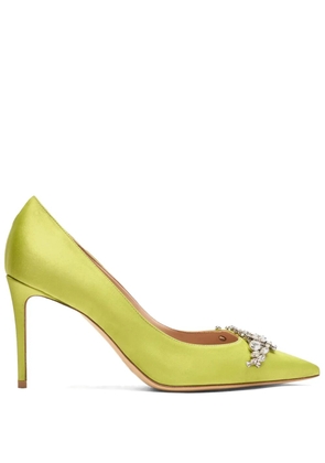 Scarosso Greta 90mm satin pumps - Green