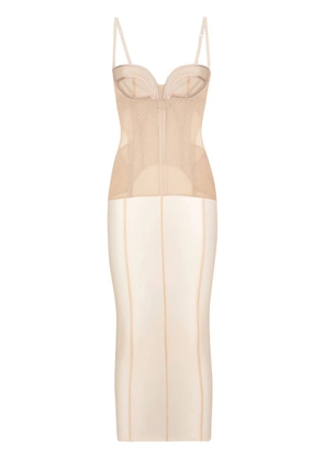 Dolce & Gabbana sheer tulle bustier dress - Neutrals