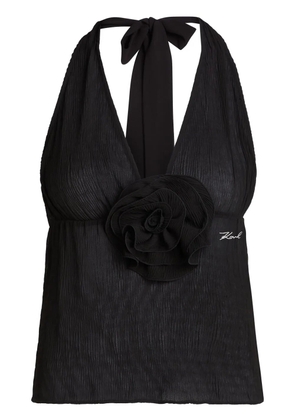 Karl Lagerfeld DNA flower top - Black