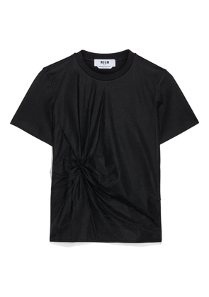 MSGM gathered cotton t-shirt - Black