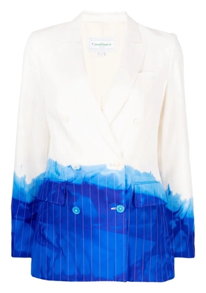 Stain Shade tie-dye wool blazer - White