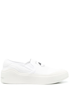 adidas by Stella McCartney logo-print slip-on sneakers - White