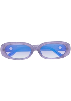 Linda Farrow round-frame glitter sunglasses - Purple
