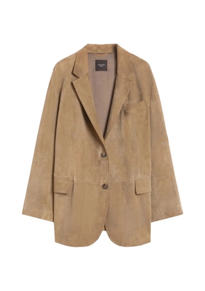 Weekend Max Mara Wkdcedro single-breasted suede blazer - Neutrals
