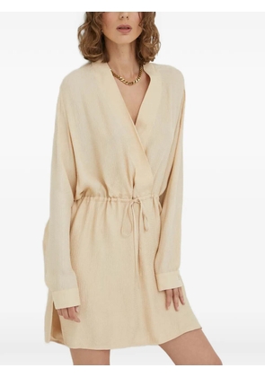 HERSKIND V-neck drawstring mini dress - Neutrals
