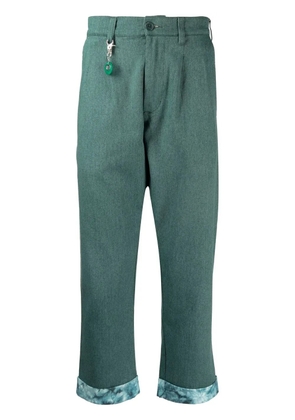 CLOT turn-up straight leg trousers - Green