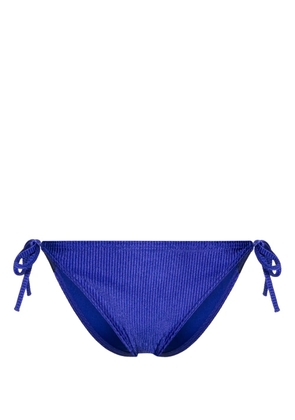 Calvin Klein logo-tape ribbed bikini bottoms - Blue