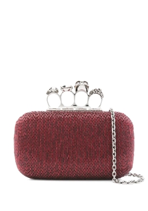 Alexander McQueen Pre-Owned Four Ring Beaded clutch bag - Red