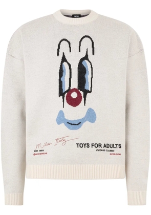 GCDS Clown sweater - White