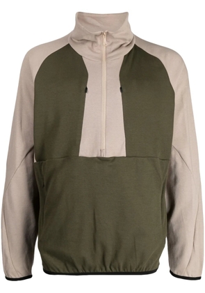 White Mountaineering two-tone high-neck sweater - Brown