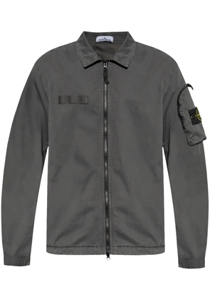 Stone Island Compass-motif stretch-cotton shirt - Grey
