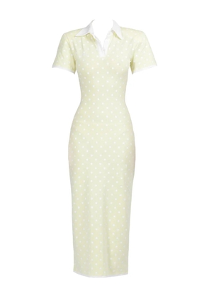 Rowen Rose polka-dot jersey midi dress - Yellow