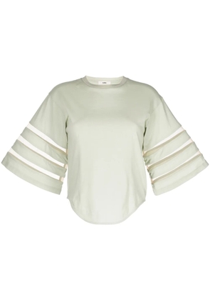 Muller Of Yoshiokubo cut-out sleeves cotton T-shirt - Green