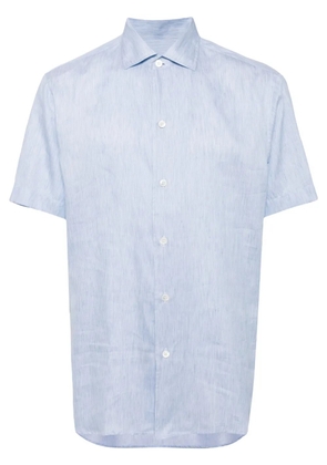 Brioni short-sleeve curved-hem shirt - Blue
