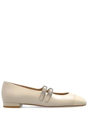Stuart Weitzman leather ballet flats - LINEN