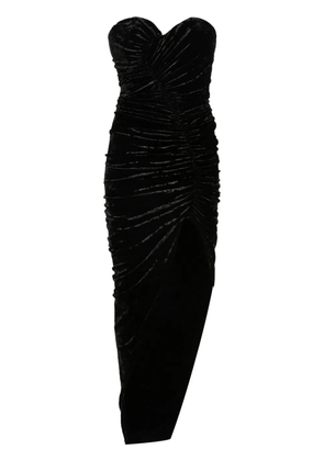 Alexandre Vauthier crushed velvet maxi dress - Black