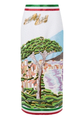 Moschino bead-embellished midi skirt - White