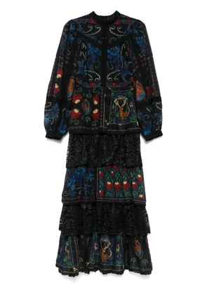 FARM Rio Arabesque Scarves maxi dress - Blue