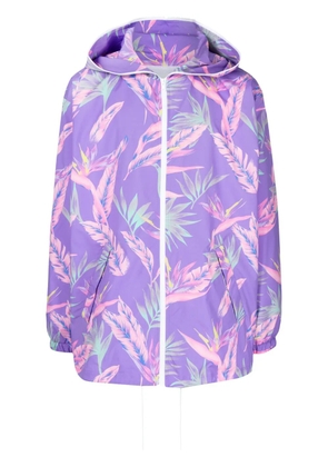 Fumito Ganryu botanical-print zipped jacket - Purple