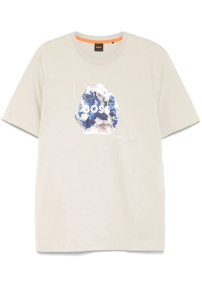 BOSS logo-print T-shirt - Neutrals