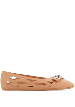 Ferragamo leather ballerina shoes - Pink