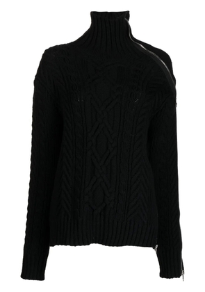 Monse cable-knit zip-detailed jumper - Black