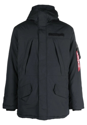Alpha Industries logo-tag hooded jacket - Black