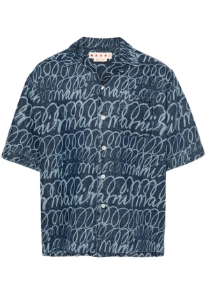 Marni echoes-print denim shirt - Blue