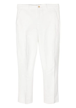 Black Comme Des Garçons cropped slim-cut trousers - White