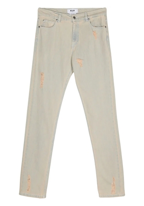 MSGM distressed straight-leg jeans - Blue