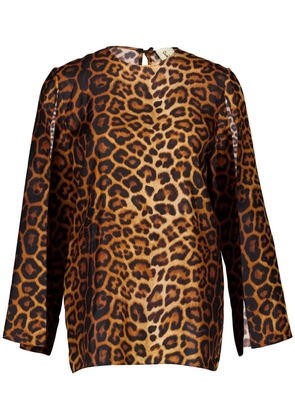 PAULA printed silk blouse - Brown