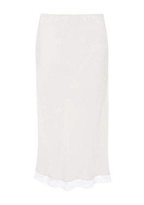 Victoria Beckham Lace Trim Slip midi skirt - White