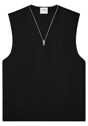 Courrèges V-neck sleeveless sweater - Black