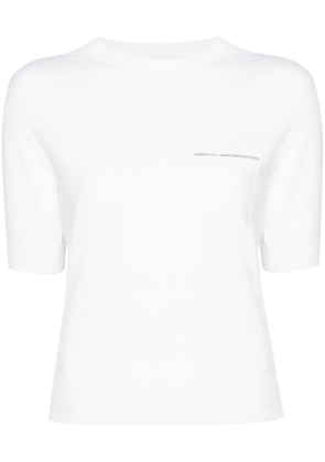 Peserico bead-embellished knitted top - White
