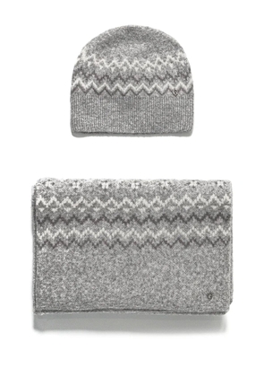 GUESS USA Zigzag beanie set - Grey