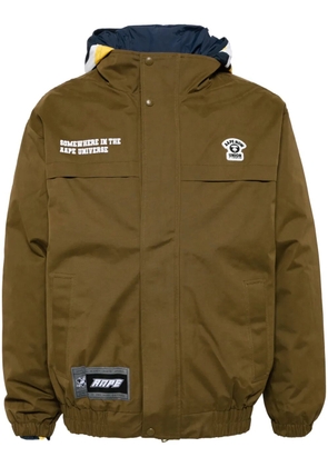 AAPE BY *A BATHING APE® logo-appliqué hooded jacket - Yellow