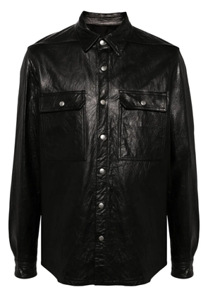Rick Owens leather shirt jacket - Black