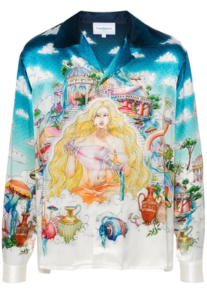 Casablanca motif-print shirt - Blue