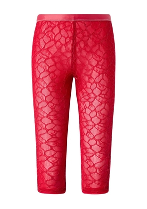 PINKO lace-detail cropped leggings - Red