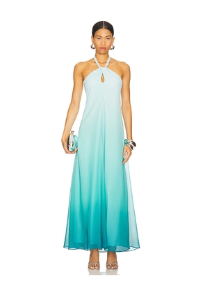 Line & Dot Aden Ombre Maxi Dress in Teal. Size M. Also in L, S, XS.