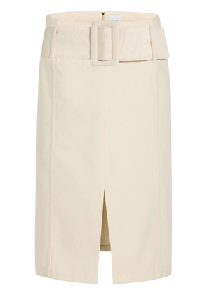 Patou belted denim midi skirt - Neutrals