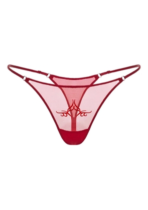 Zhilyova Tribal embroidered-motif thong